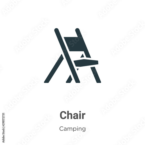 Chair vector icon on white background. Flat vector chair icon symbol sign from modern camping collection for mobile concept and web apps design.