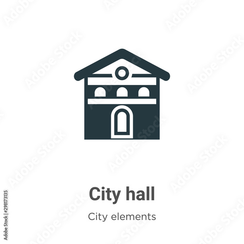 City hall vector icon on white background. Flat vector city hall icon symbol sign from modern city elements collection for mobile concept and web apps design.