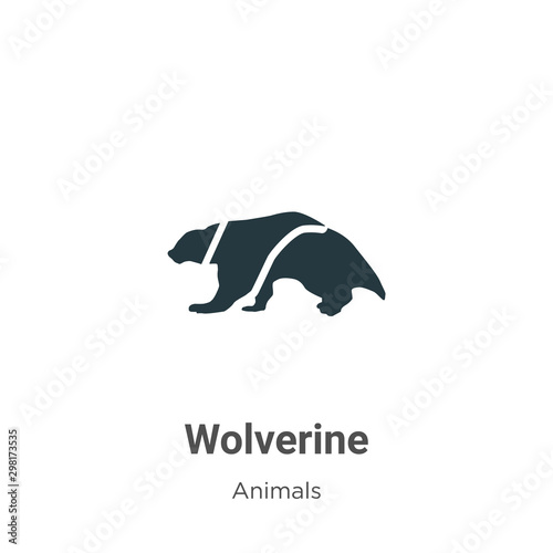 Wolverine vector icon on white background. Flat vector wolverine icon symbol sign from modern animals collection for mobile concept and web apps design.