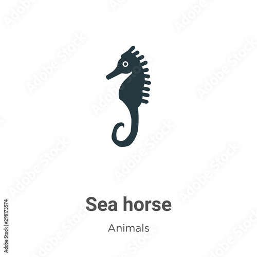 Sea horse vector icon on white background. Flat vector sea horse icon symbol sign from modern animals collection for mobile concept and web apps design.