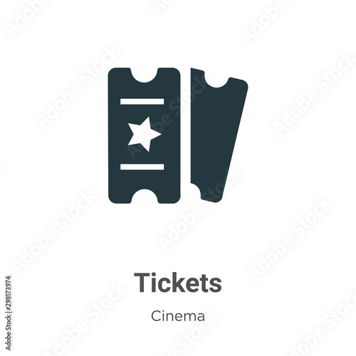 Tickets vector icon on white background. Flat vector tickets icon symbol sign from modern cinema collection for mobile concept and web apps design.