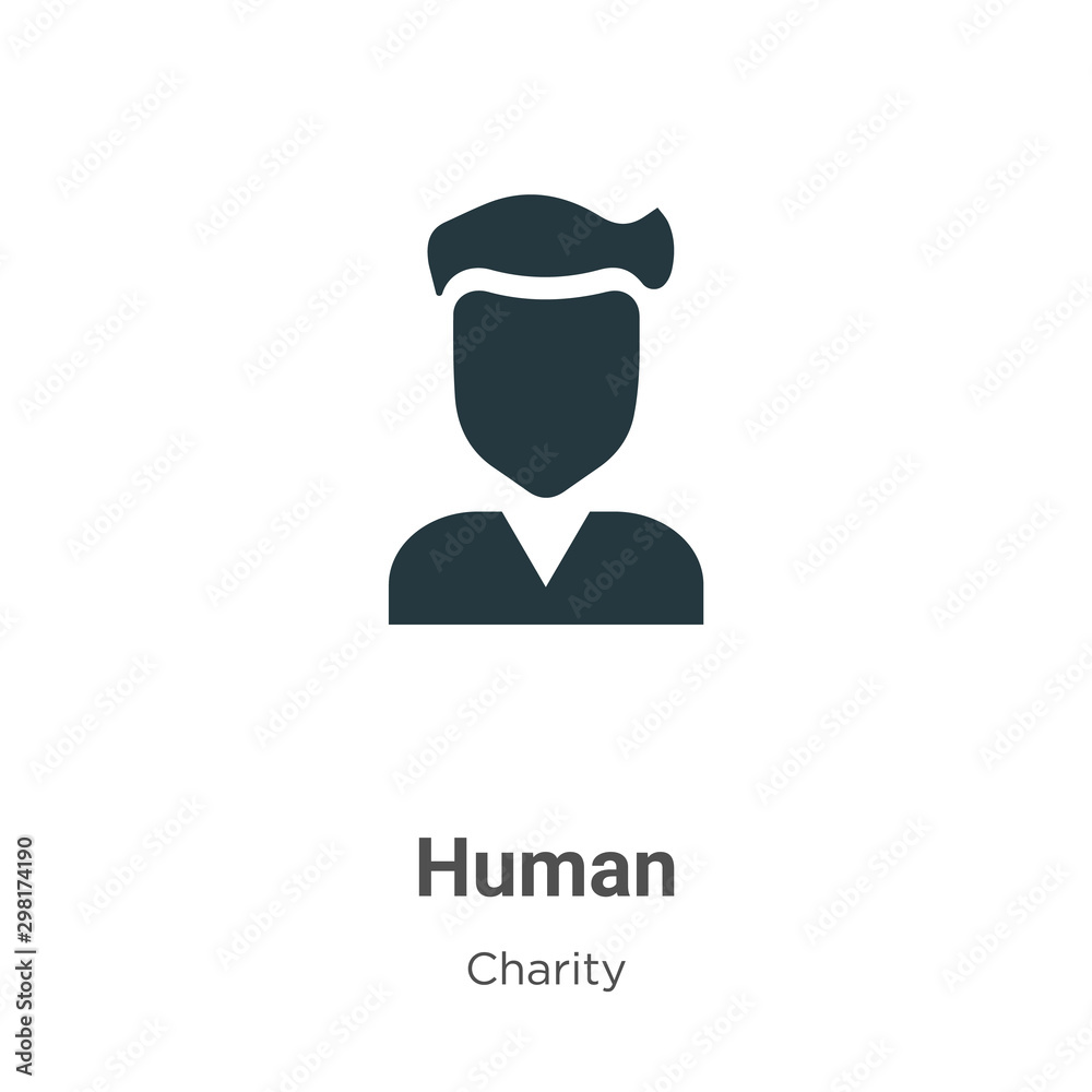 Human vector icon on white background. Flat vector human icon symbol sign from modern charity collection for mobile concept and web apps design.