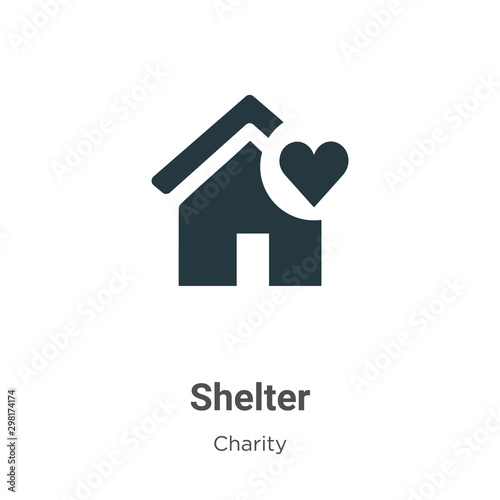Shelter vector icon on white background. Flat vector shelter icon symbol sign from modern charity collection for mobile concept and web apps design.