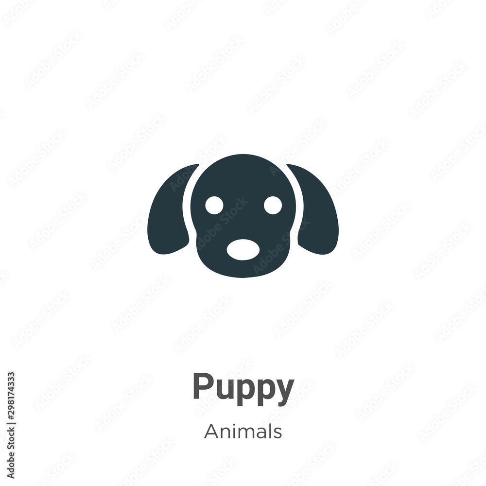Puppy vector icon on white background. Flat vector puppy icon symbol sign from modern animals collection for mobile concept and web apps design.