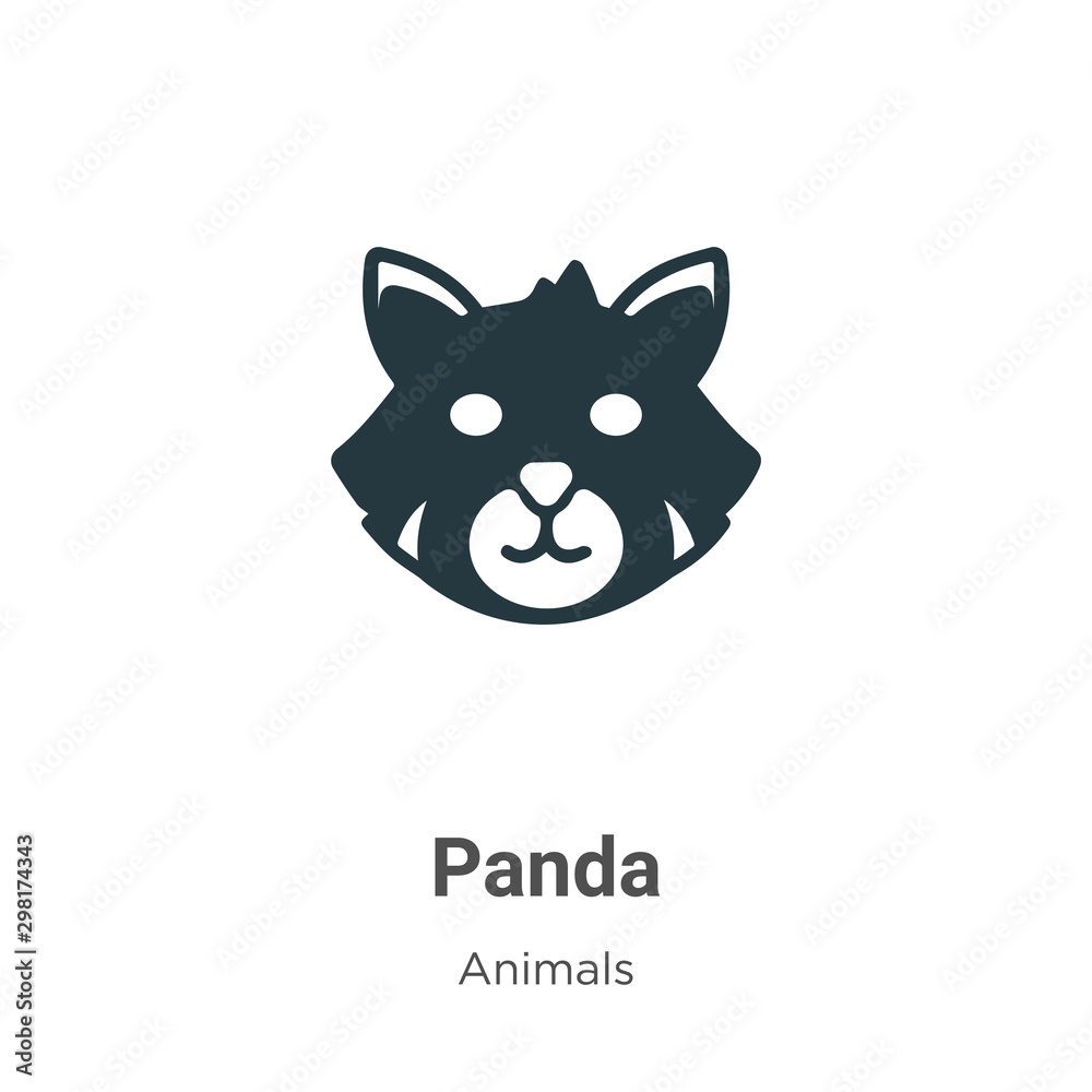 Red panda vector icon on white background. Flat vector red panda icon symbol sign from modern animals collection for mobile concept and web apps design.
