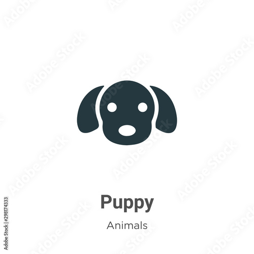 Puppy vector icon on white background. Flat vector puppy icon symbol sign from modern animals collection for mobile concept and web apps design.
