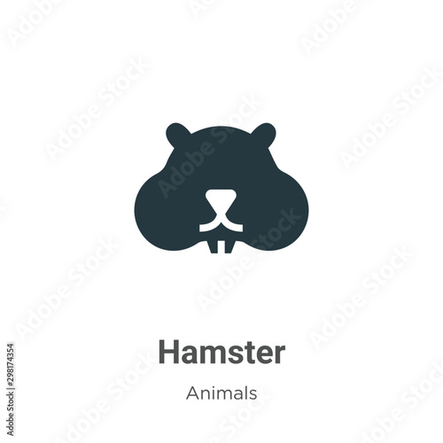 Hamster vector icon on white background. Flat vector hamster icon symbol sign from modern animals collection for mobile concept and web apps design.