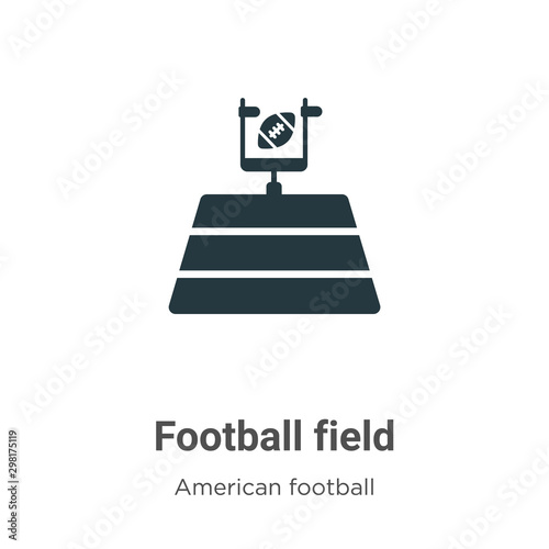 Football field vector icon on white background. Flat vector football field icon symbol sign from modern american football collection for mobile concept and web apps design.