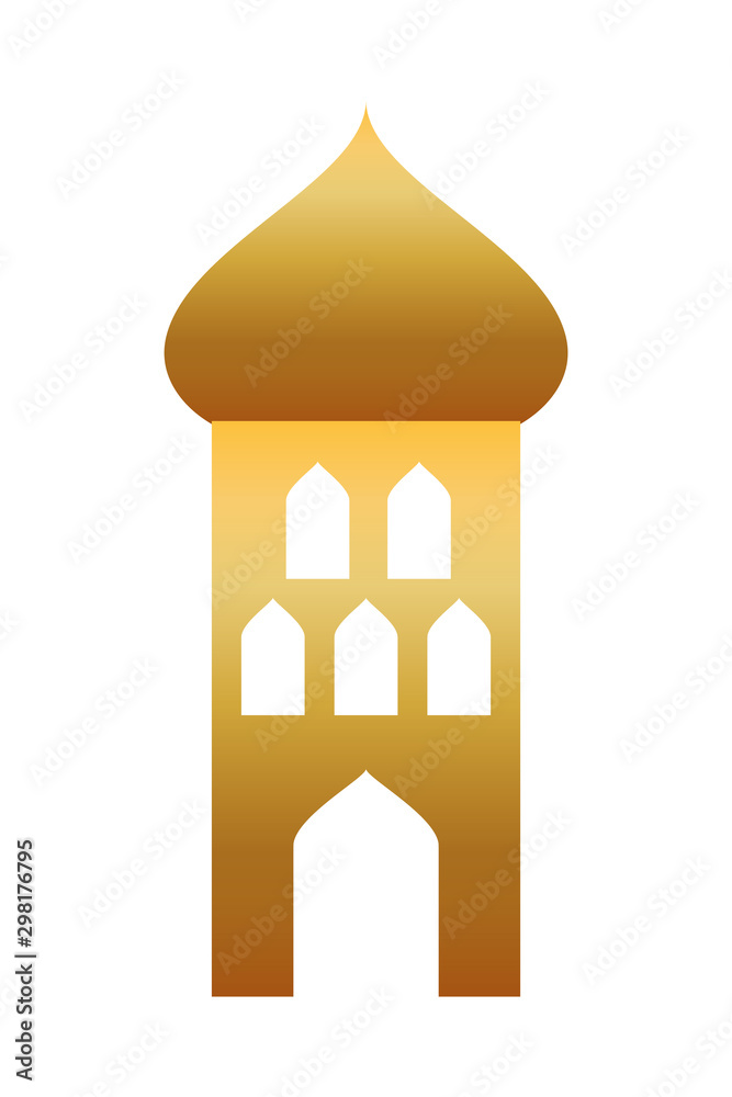 golden manger tower building isolated icon golden manger tower building isolated icon