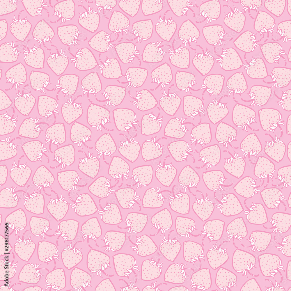 Vector pink monochrome small strawberries seamless pattern. Perfect for fabric, scrapbooking and wallpaper projects. Vector pink monochrome small strawberries seamless pattern. Perfect for fabric, scrapbooking and wallpaper projects.