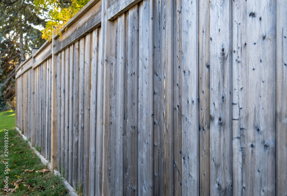 A Perspective View of an Exterior of a Wooden Fence