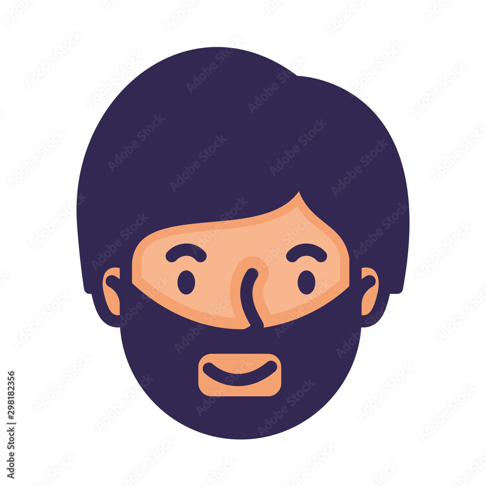 head man face with beard avatar character head man face with beard avatar character