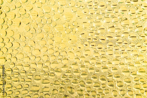 Sparkling wine closeup with moisture condensation on the glass