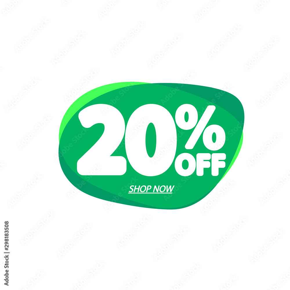 Sale 20% off, bubble banner design template, discount tag, vector illustration Sale 20% off, bubble banner design template, discount tag, vector illustration