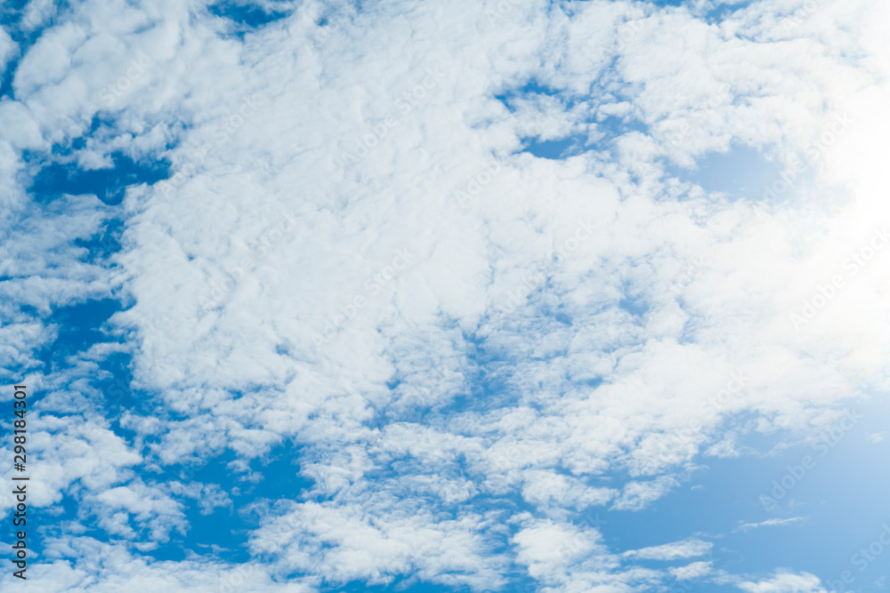 Obraz premium Blue sky with white clouds.