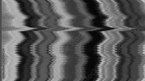 Black and white TV disturbances, distorted stripes, vcr, sizzle, WITH SOUND