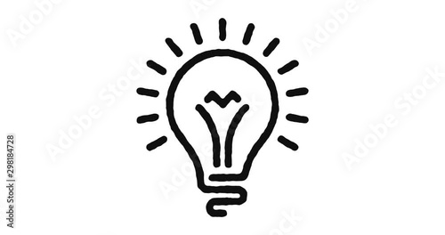 Light outline icon animation footage/video. Hand drawn like symbol animated with motion graphic, can be used as loop item, has alpha channel and it's at 4K video resolution.