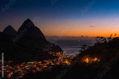 Fotografi Soufriere lighting up at night