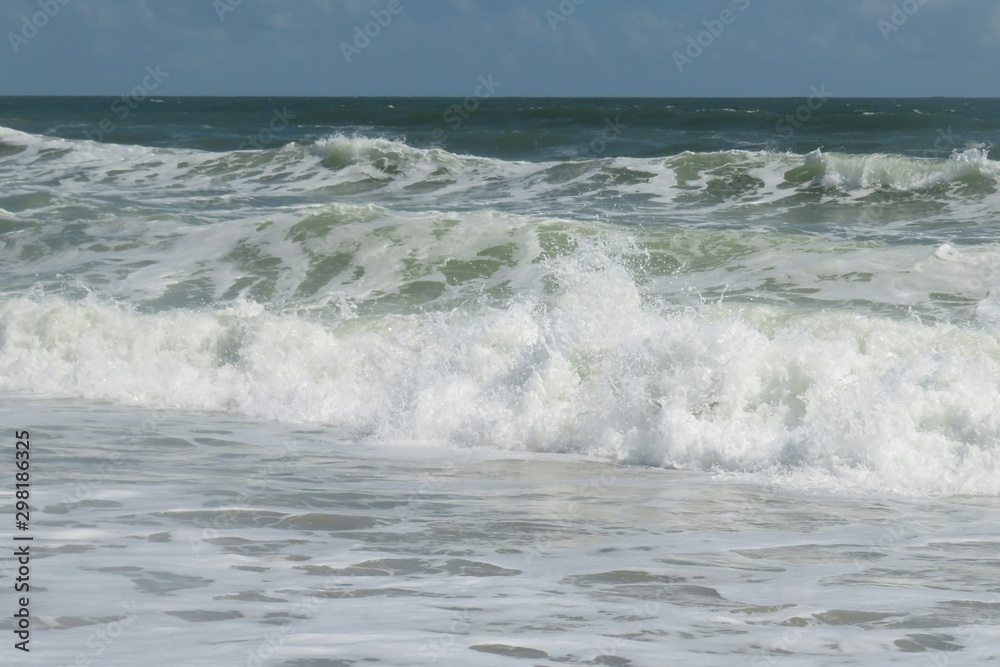 Beautiful ocean waves on Atlantic coast of North Florida