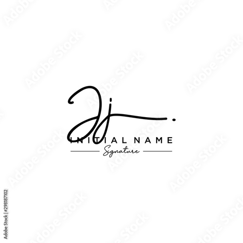 Letter JJ Signature Logo Template Vector