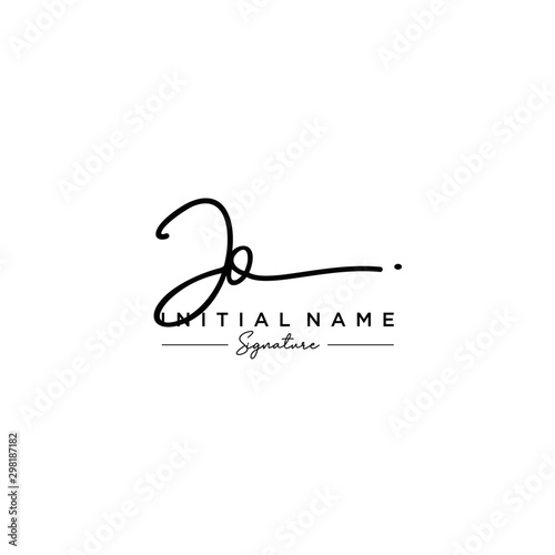 Letter JO Signature Logo Template Vector