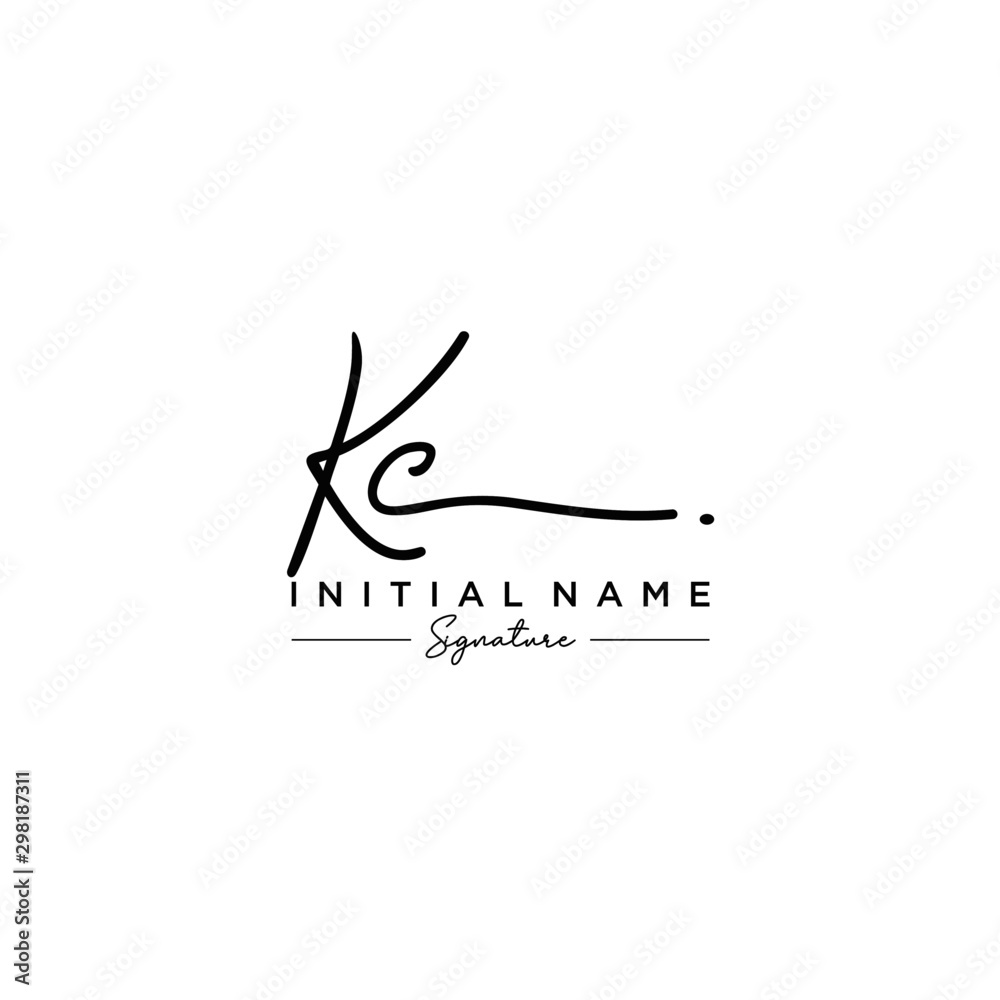 Letter KC Signature Logo Template Vector Letter KC Signature Logo Template Vector