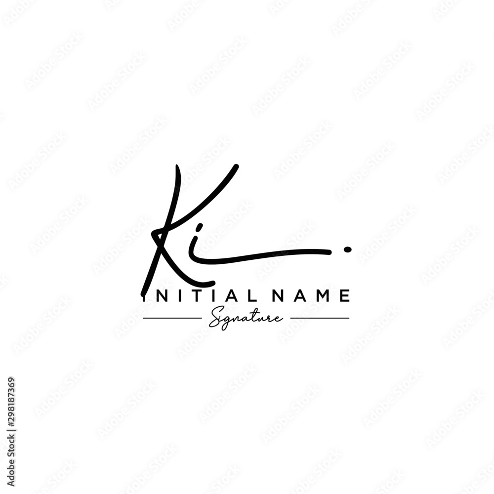 Letter KI Signature Logo Template Vector