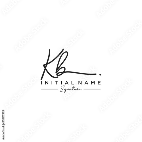 Letter KB Signature Logo Template Vector