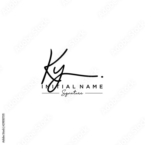 Letter KY Signature Logo Template Vector