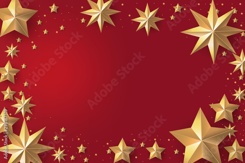 Gold star background with place text space.