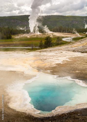 The Heart Geyser in the upper geyser basin, Yellowstone National Park, Wyoming