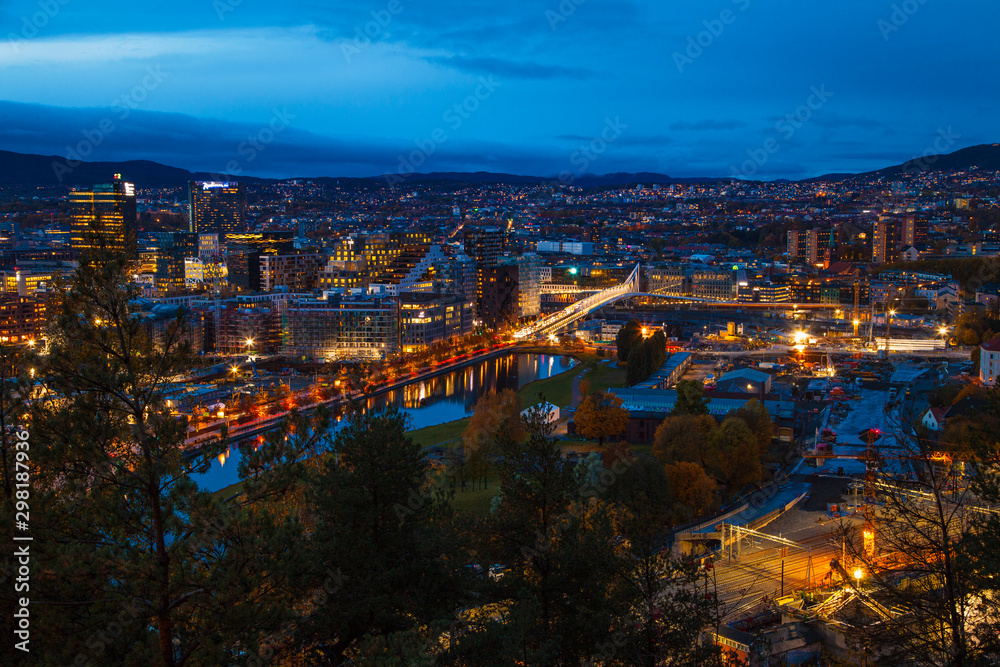 Oslo Norwegen Panorama Stadt 