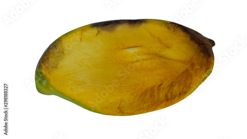 Bad mango on a white background Clipping path                              