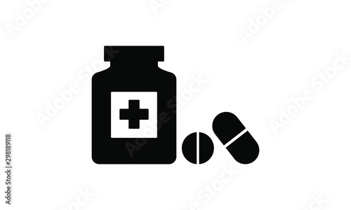 bottle and capsule icon vector