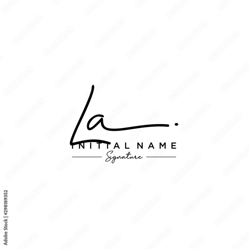 Letter LA Signature Logo Template Vector Letter LA Signature Logo Template Vector
