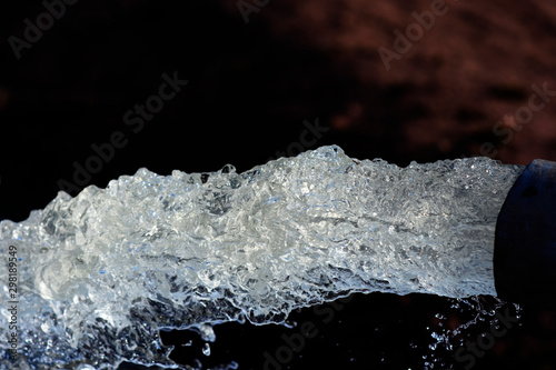 water flow out from pipe by pump supply for dry season	