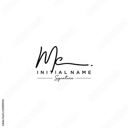 Letter MC Signature Logo Template Vector