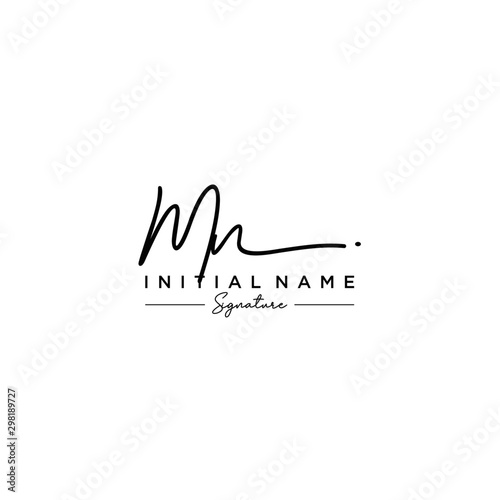Letter MN Signature Logo Template Vector
