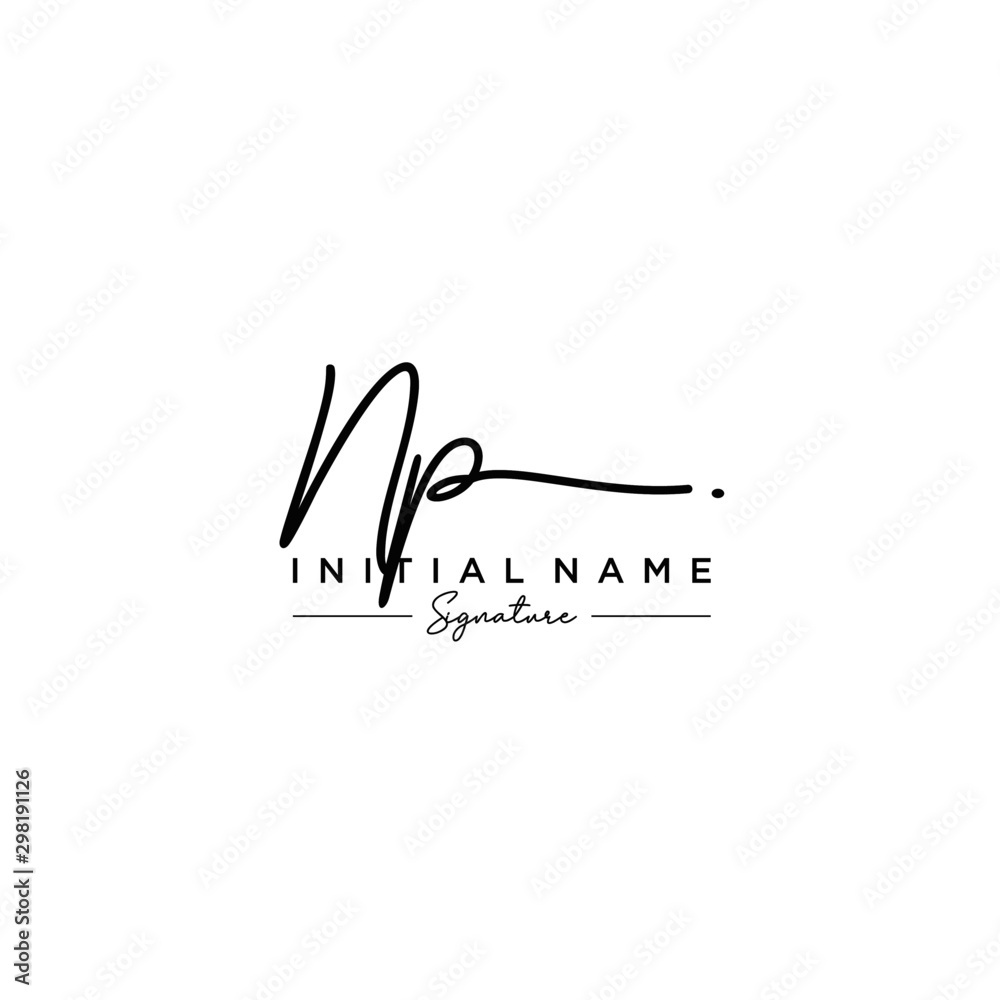 Letter NP Signature Logo Template Vector