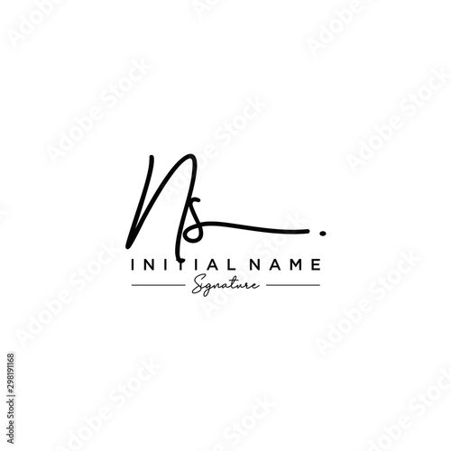 Letter NS Signature Logo Template Vector