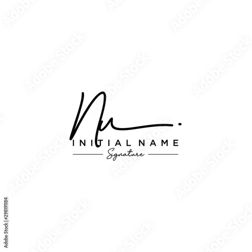 Letter NU Signature Logo Template Vector