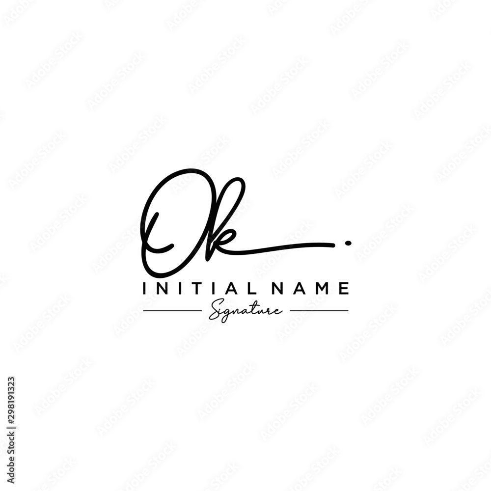 Letter OK Signature Logo Template Vector Letter OK Signature Logo Template Vector