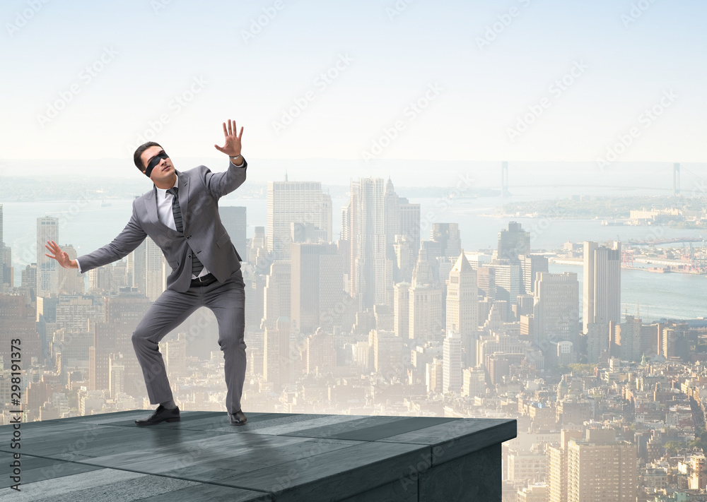 Businessman in uncertainty business concept Businessman in uncertainty business concept