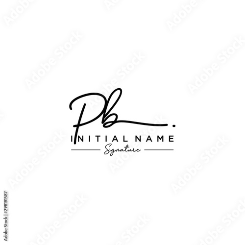 Letter PB Signature Logo Template Vector