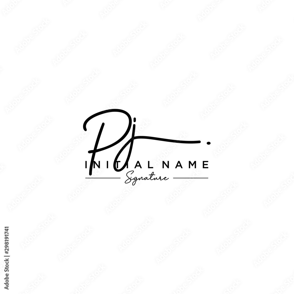 Fototapeta premium Letter PJ Signature Logo Template Vector