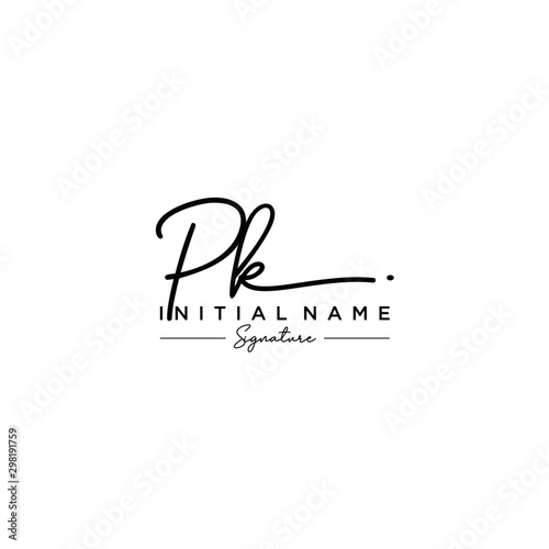 Letter PK Signature Logo Template Vector