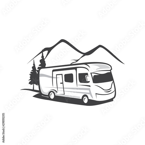 Fotótapéta RV Camp Logo, Caravan Logo, Camp Logo