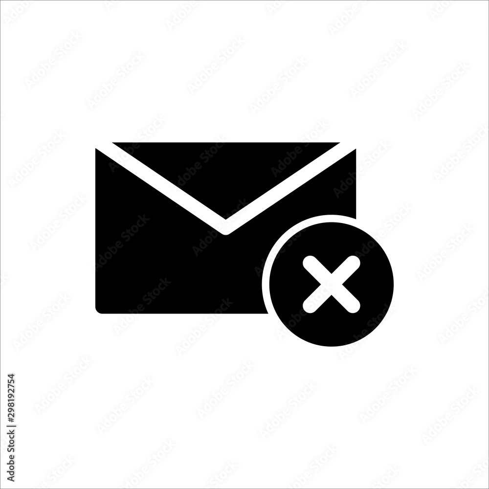 Mail and cross icon with trendy flat line style icon for web, logo, app, UI design. isolated on white background. vector illustration eps 10 Mail and cross icon with trendy flat line style icon for web, logo, app, UI design. isolated on white background. vector illustration eps 10