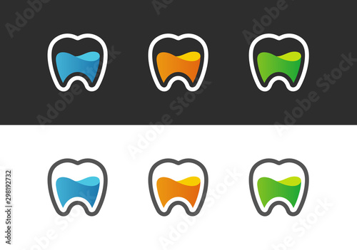 Dental clinic symbol, tooth with water logo concept - Vector