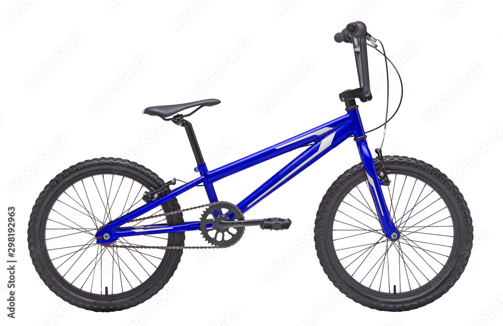 Isolated Blue Color BMX in White Background